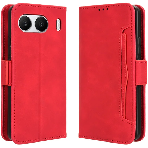 Klopové pouzdro pro OnePlus Nord 4, Card Slot, červené