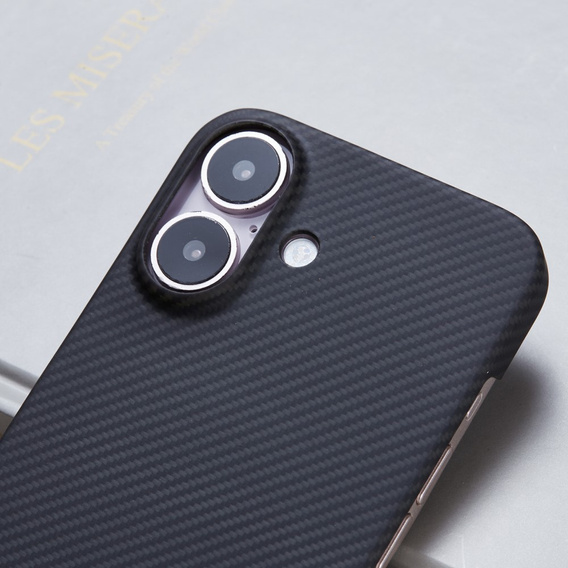 Pouzdro pro iPhone 16 Plus, Aramid Fiber Cover, černé