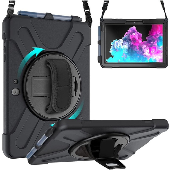 Ochranné pouzdro ve tvaru X pro Microsoft Surface Go/Go 2/Go 3/Go 4, černé