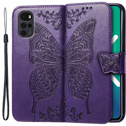 Klopové pouzdro pro Motorola Moto G22, Butterfly, fialové