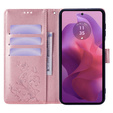 Klopové pouzdro pro Motorola Moto E14, Butterfly, růžové rose gold