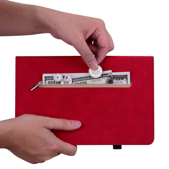 Pouzdro pro Lenovo Tab M9, Wallet Pen Slot, červené