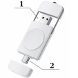 Indukční nabíječka pro Apple Watch 1/2/3/4/5/6/7/8/SE, bílá