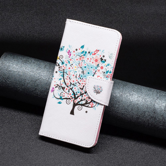 Klopové pouzdro pro Xiaomi Redmi 12C, Wallet, colorful tree, bílé