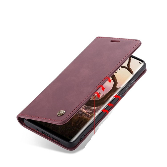 Pouzdro CASEME pro Huawei P30 Pro, Leather Wallet Case, kaštanové