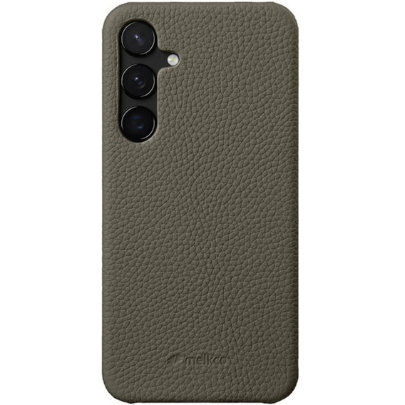 Pouzdro MELKCO pro Samsung Galaxy S24, kožené, šedé