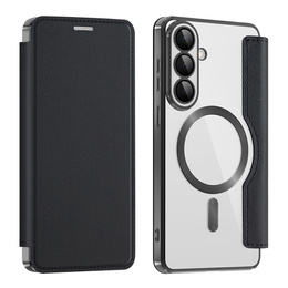 RFID Wallet MagSafe pouzdro s klopou a ochranou fotoaparátu pro Samsung Galaxy S26 Plus, černé