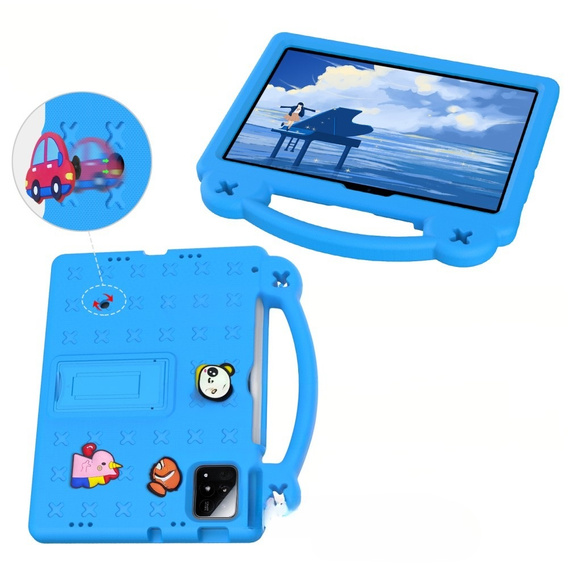 Dětské pouzdro pro Xiaomi Pad 7 / 7 Pro, Cute Patterns, se stojánkem, modré