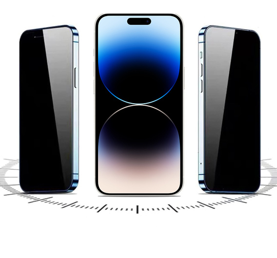 2x Tvrzené sklo pro iPhone 14 Pro Max, ERBORD 9H Easy App Anti-Peep