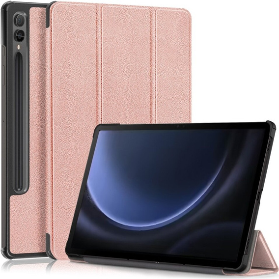 Pouzdro pro Samsung Galaxy Tab S9 FE+ Plus, Smartcase s prostorem pro stylus, růžové rose gold