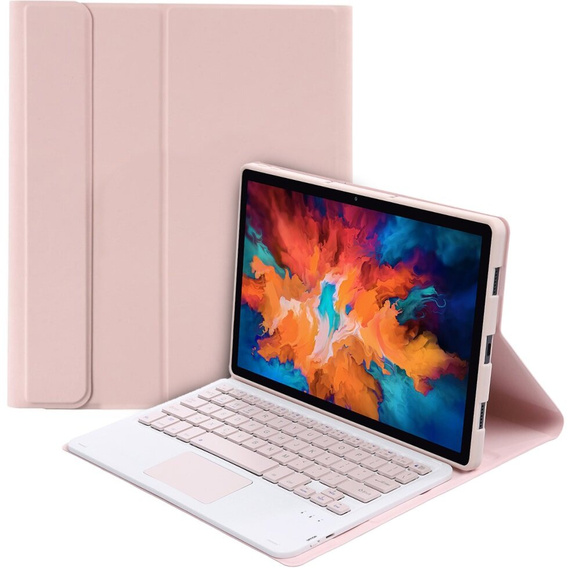 Pouzdro + klávesnice Lenovo Tab P11 J606F / Tab P11 5G, TouchPad Keyboard, růžové rose gold