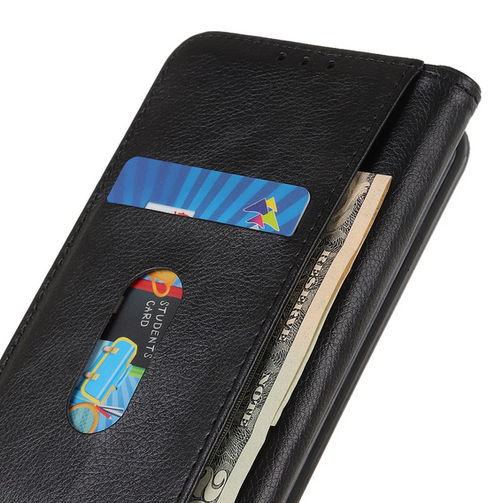 Pouzdro pro Samsung Galaxy S22+ Plus 5G, Wallet Litchi Leather, černé