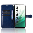 Klopové pouzdro pro Xiaomi Redmi 15 5G / 4G, Wallet Rhombus, modré