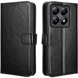 Klopové pouzdro pro Xiaomi 14T Pro, Crazy Horse Wallet, černé