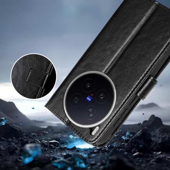 Pouzdro s klopou Crazy Horse Wallet pro Vivo X300 Pro