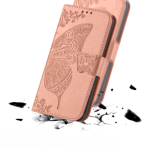 Klopové pouzdro pro Xiaomi Poco F7 Ultra, Butterfly, růžové rose gold