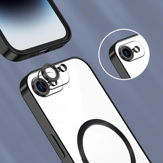 Pouzdro pro iPhone 7 Plus / 8 Plus, Electro MagSafe, černé + sklo na displej