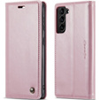 CASEME flipové pouzdro pro Samsung Galaxy S21 FE, Waxy Textured, růžové