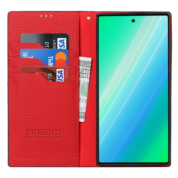 Kožené pouzdro pro Samsung Galaxy S23 Plus, ERBORD Grain Leather, černý