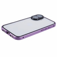 Pouzdro pro iPhone 16, Magnetic Dual Glass, fialové