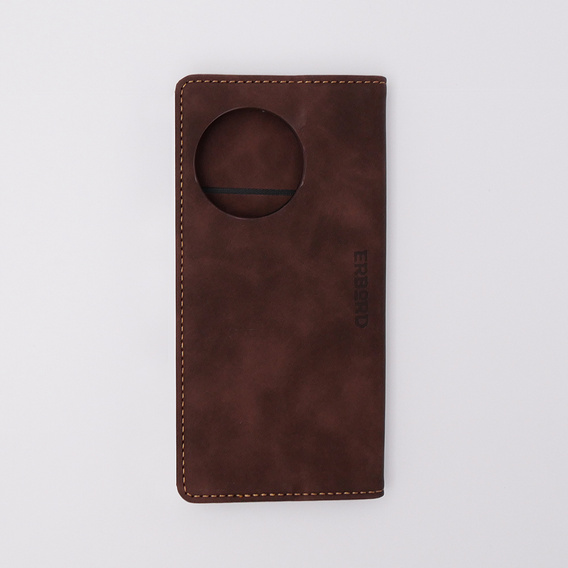 Pouzdro pro OnePlus 11 5G, ERBORD Vintage peněženka s klopou, tmavě hnědá