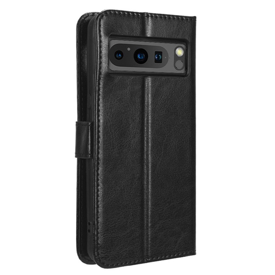Klopové pouzdro pro Google Pixel 8 Pro, Crazy Horse Wallet, černé