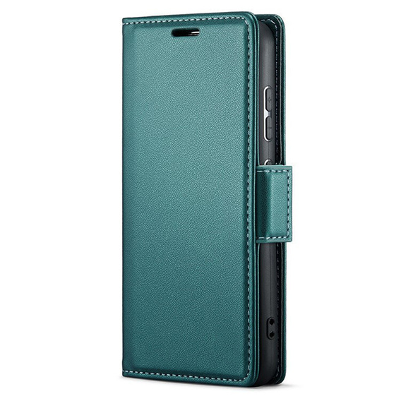 Pouzdro pro Realme 14 Pro 5G, ERBORD Glossy Litchi, flipová peněženka, zelené