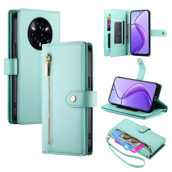 Klopové pouzdro pro Realme 14 Pro+ 5G, Wallet Zipper Pocket, mincovní