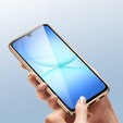 Pouzdro pro Samsung Galaxy A17 5G, magnetické dvojité sklo, průhledné se zlatými boky