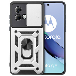 Pouzdro pro Motorola Moto G84 5G, CamShield Slide, stříbro