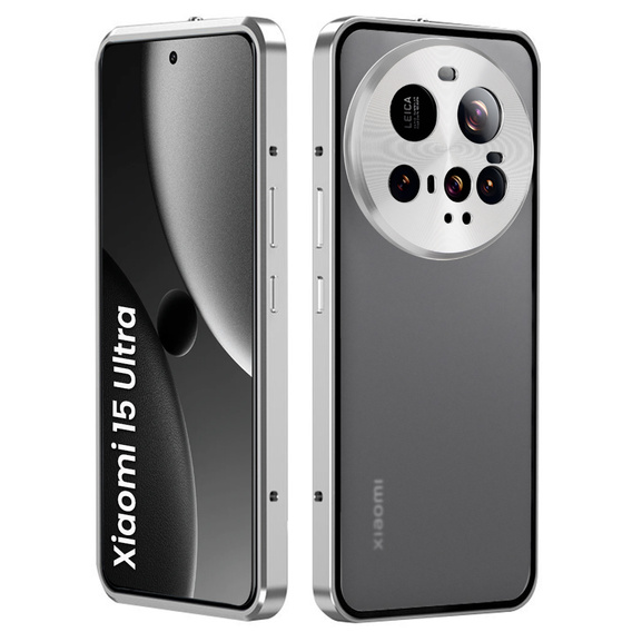 Pouzdro pro Xiaomi 15 Ultra, Frame Case, stříbrné