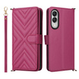 Flipové pouzdro pro Samsung Galaxy S25 Edge, Crossbody Leather Wallet, kaštanové