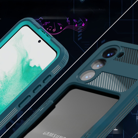 Vodotěsné pouzdro IP68 pro Samsung Galaxy S23 Plus, zelené