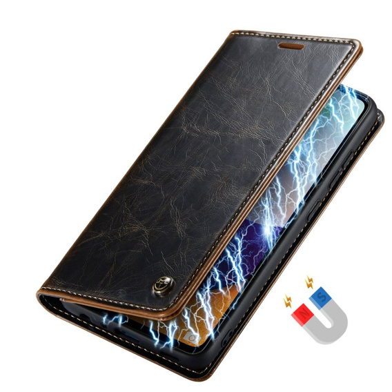 CASEME flipové pouzdro pro Samsung Galaxy A52/A52s, Waxy Textured, káva