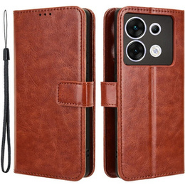 Klopové pouzdro pro Infinix Zero 30 5G, Crazy Horse Wallet, hnědé