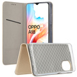 Pouzdro pro Oppo A18 4G / A38 4G, Smart Magnet, zlaté + sklo 9H