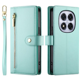 Klopové pouzdro pro Xiaomi Redmi Note 14 Pro 5G / Poco X7 5G, Wallet Zipper Pocket, zelené