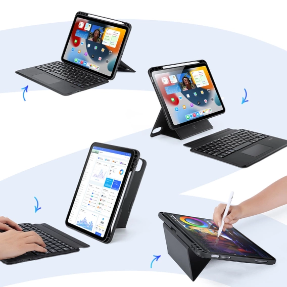 Pouzdro + klávesnice iPad Pro 12.9 2021 / 2020, Dux Ducis Magnetic Keyboard, černé