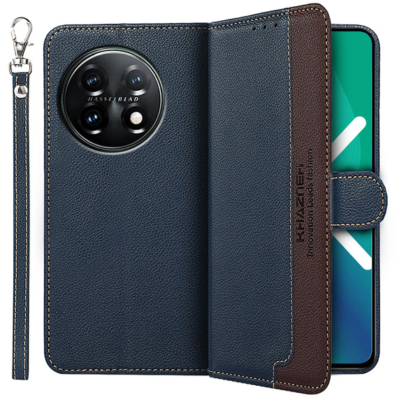 Klopové pouzdro pro OnePlus 11 5G, KHAZNEH RFID, Dual Color, námořnicky modré