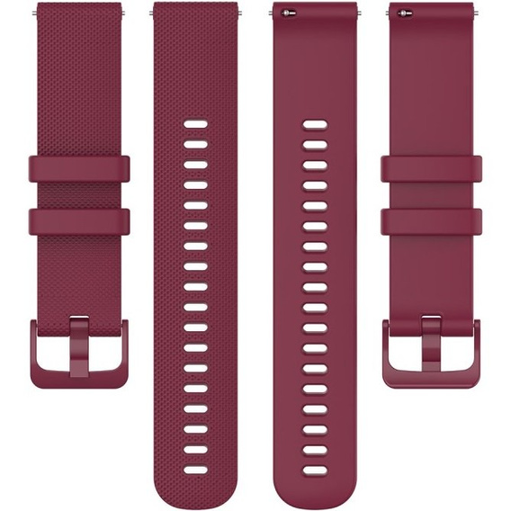Pasek Silikonowy 18mm do Garmin Vivomove 3S / Vivoactive 4S, Wine Red