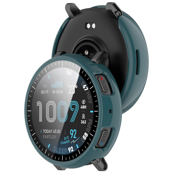 2v1 Pouzdro + tvrzené sklo pro Amazfit Active Max, zelené