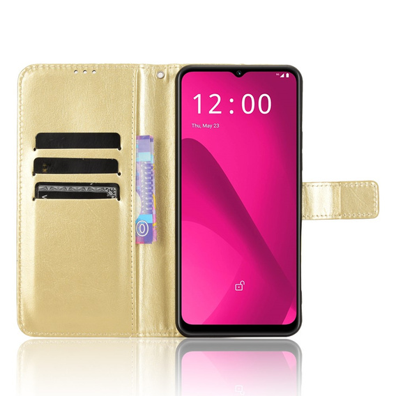 Klopové pouzdro pro T Phone 2 5G, Crazy Horse Wallet, zlaté