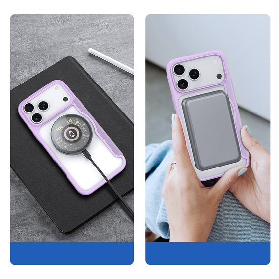 Dux Ducis pouzdro pro iPhone 17 Pro, Skin X Pro, s klopou, pro MagSafe, fialové