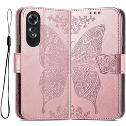 Klopové pouzdro pro Oppo A60, Butterfly, růžové rose gold