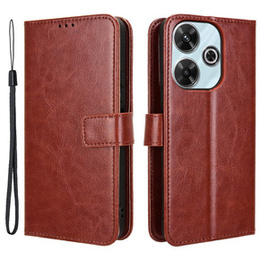 Klopové pouzdro pro Xiaomi Redmi 13, Crazy Horse Wallet, hnědé