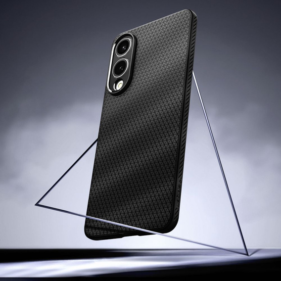Pouzdro Spigen pro Samsung Galaxy S25 Edge, Liquid Air, černé + 9H tvrzené sklo