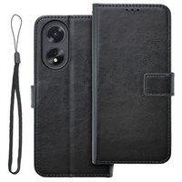 Klopové pouzdro pro Oppo A58 4G, Crazy Horse Wallet, černé