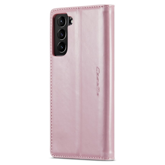 CASEME flipové pouzdro pro Samsung Galaxy S21 FE, Waxy Textured, růžové