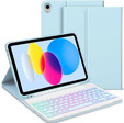 Pouzdro s podsvícenou bluetooth klávesnicí pro iPad 10.9 2022 (10 gen.), modré