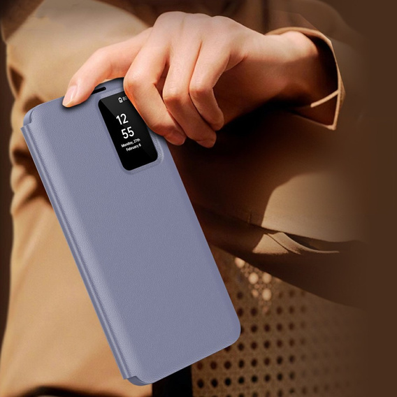 Flipové pouzdro pro Samsung Galaxy S25 Edge, Smart View Wallet, fialové